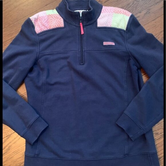 Vineyard vines women’s navy patchwork shep shirt - Picture 1 of 7